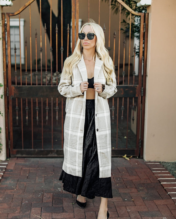 The Lillian Plaid Lapel Oversized Jacket