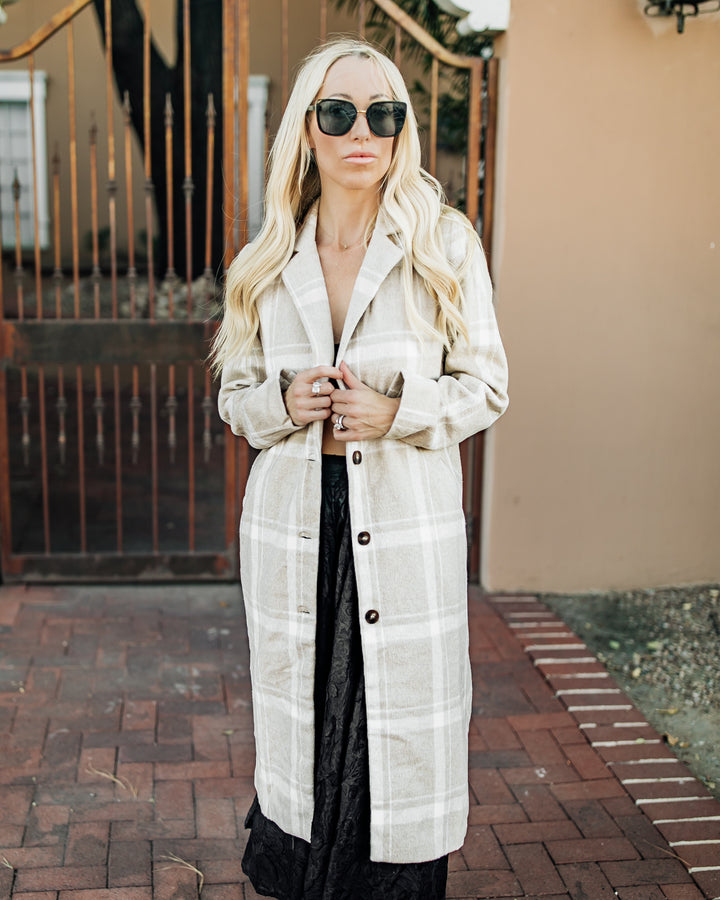 The Lillian Plaid Lapel Oversized Jacket