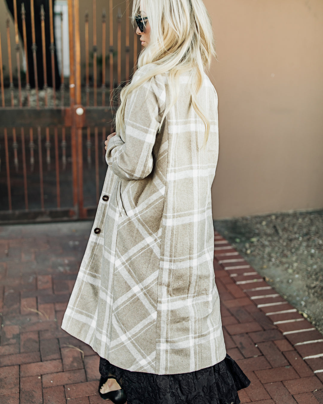 The Lillian Plaid Lapel Oversized Jacket