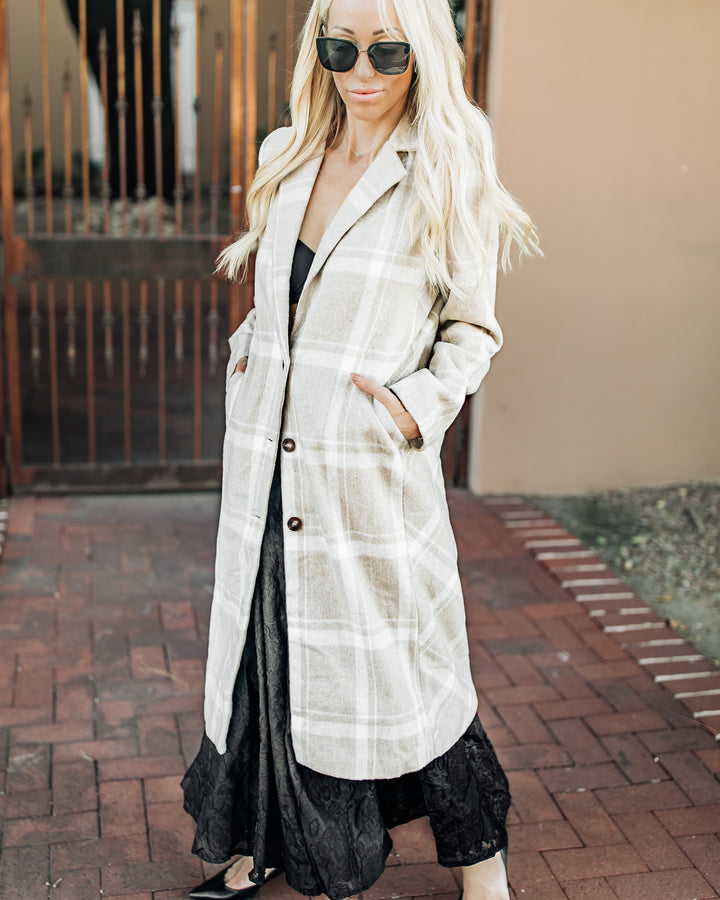 The Lillian Plaid Lapel Oversized Jacket