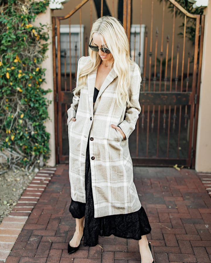 The Lillian Plaid Lapel Oversized Jacket