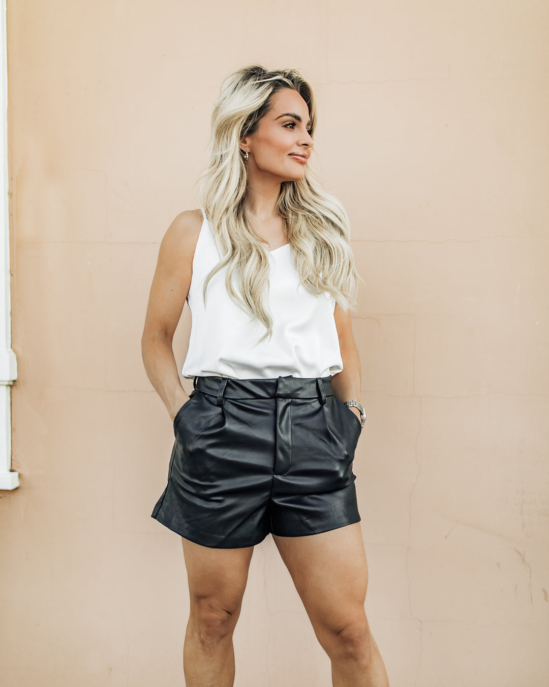 The Classy Vegan Leather Shorts