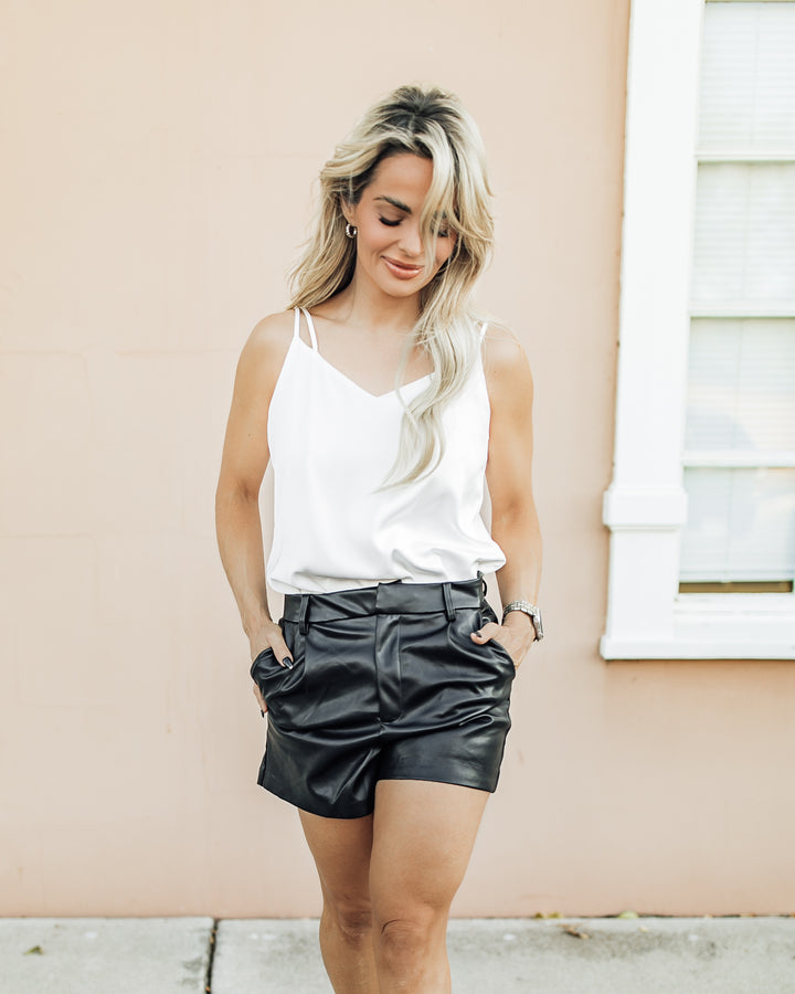 The Classy Vegan Leather Shorts