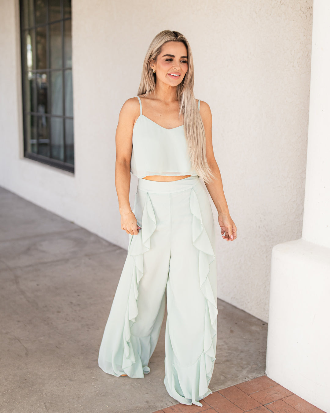 The Lucinda Ruffle Wide Leg Pant