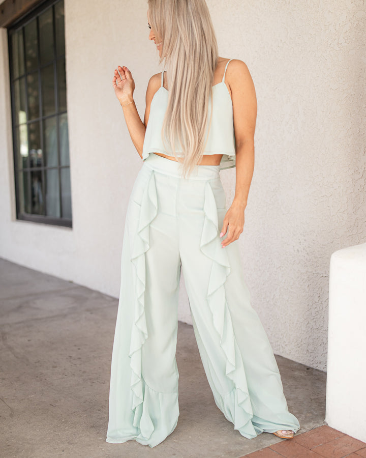 The Lucinda Ruffle Wide Leg Pant