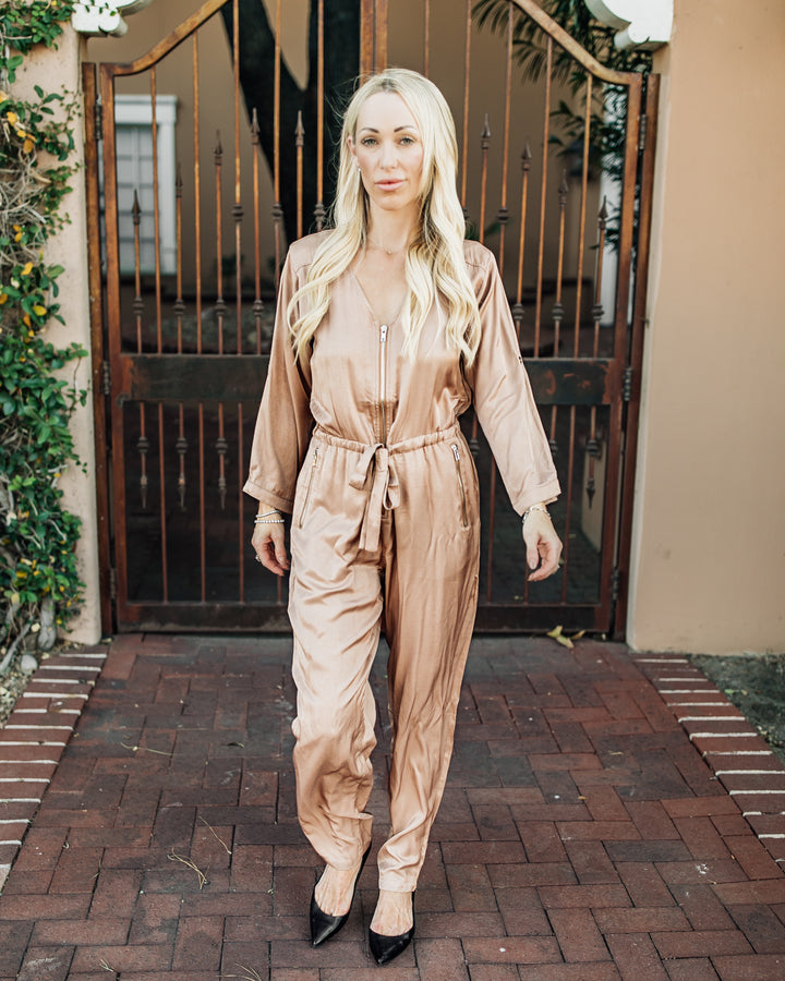 The Millie Satin Zipper Jumpsuit