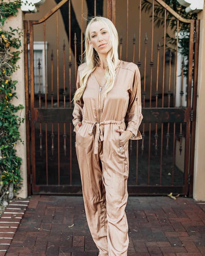 The Millie Satin Zipper Jumpsuit