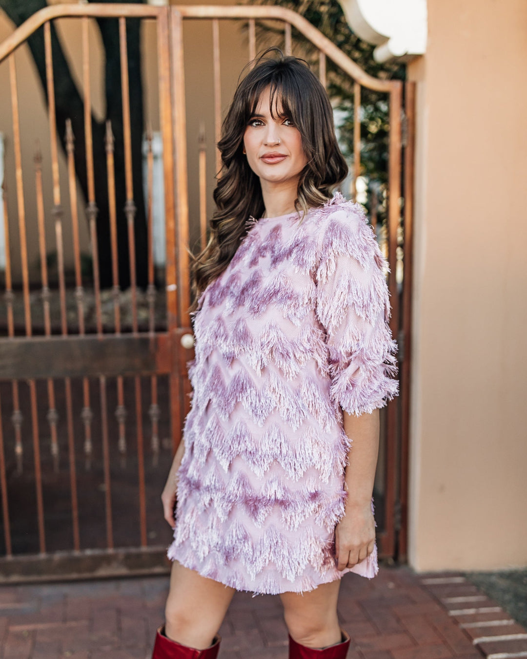 light purple fringe dress Nelissa Purple Fringe Dress UK8 / Purple