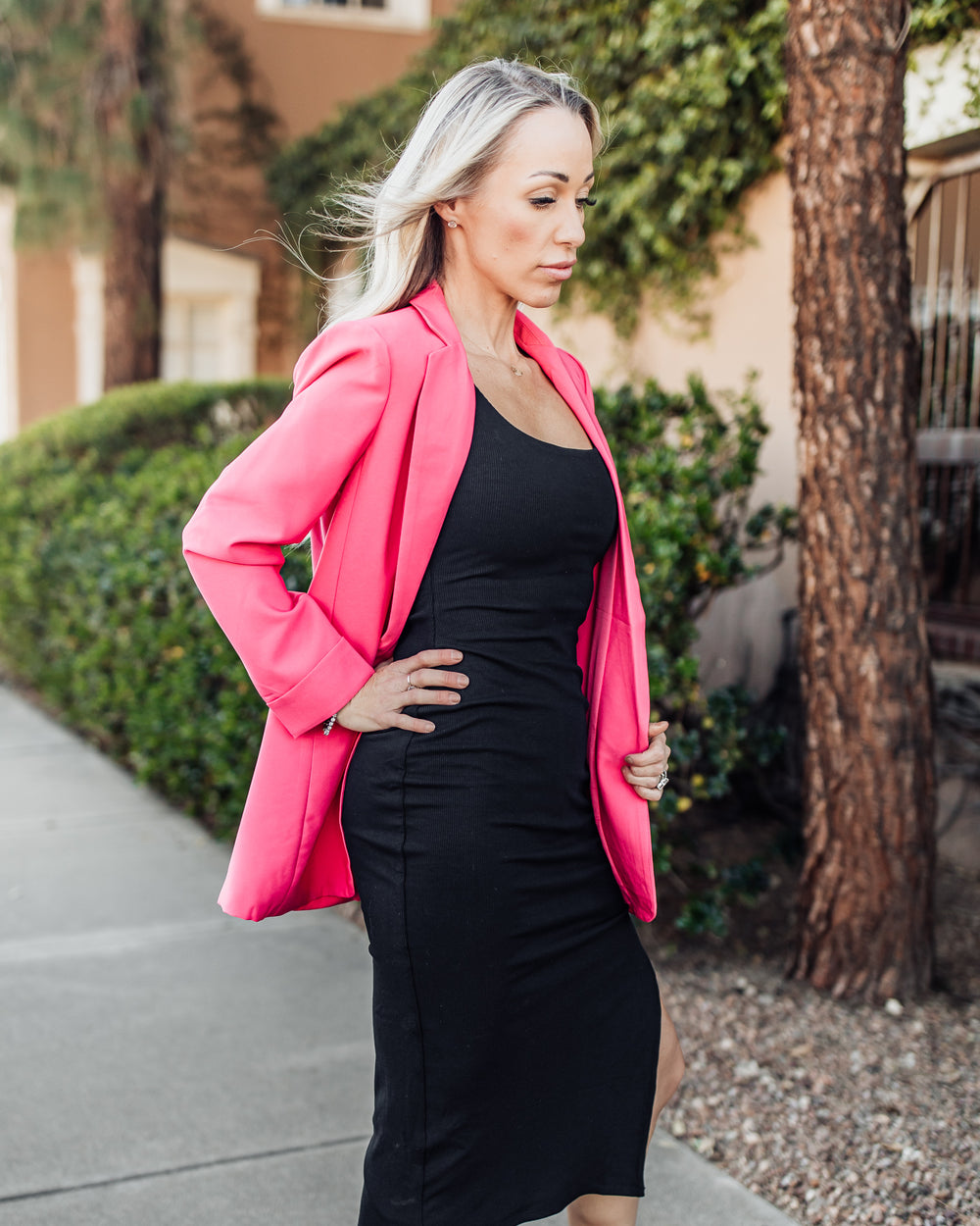 hot pink blazer dress plus size Hot Pink Blazer Dress L
