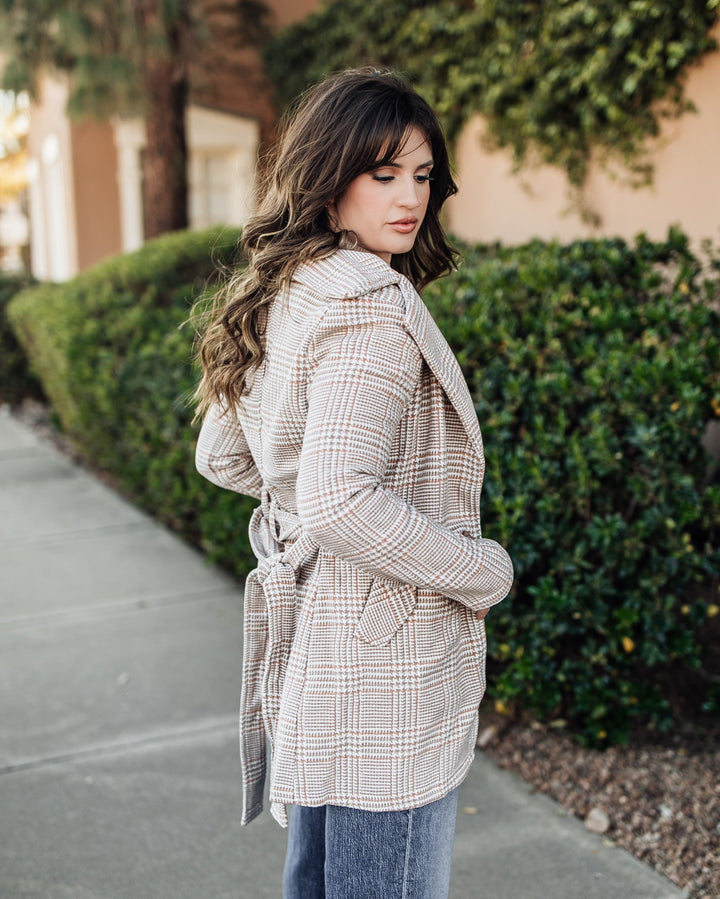 The Serena Belted Plaid Coat