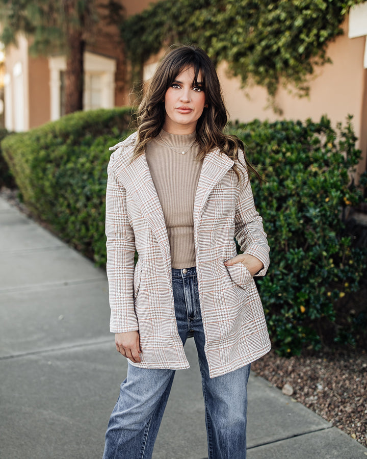 The Serena Belted Plaid Coat