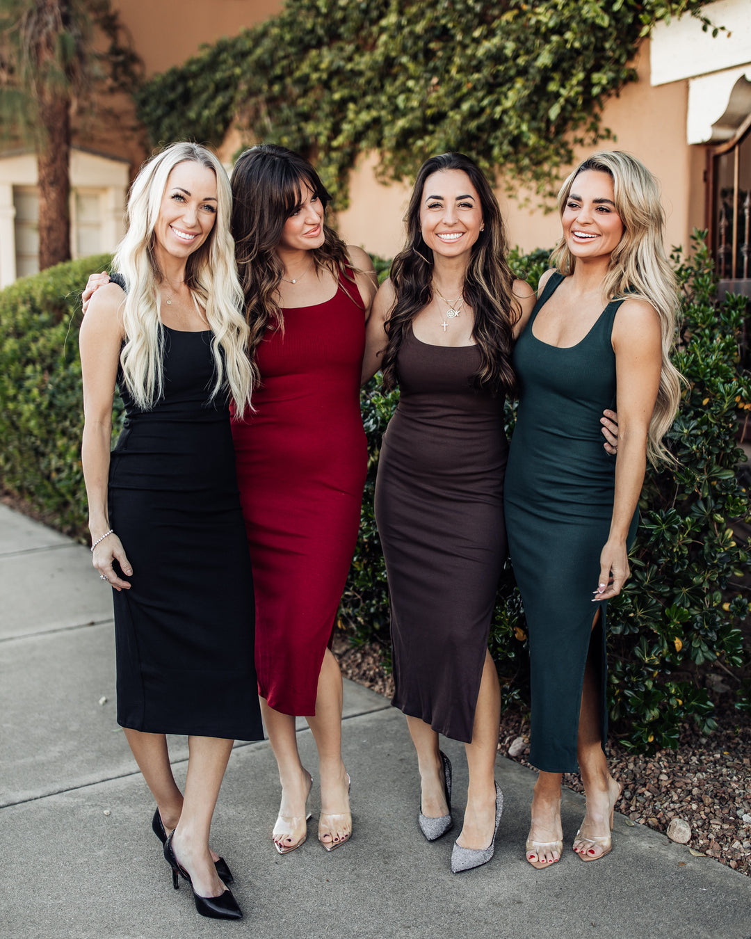 The Rachel Ribbed Tank Midi Dress - Umber