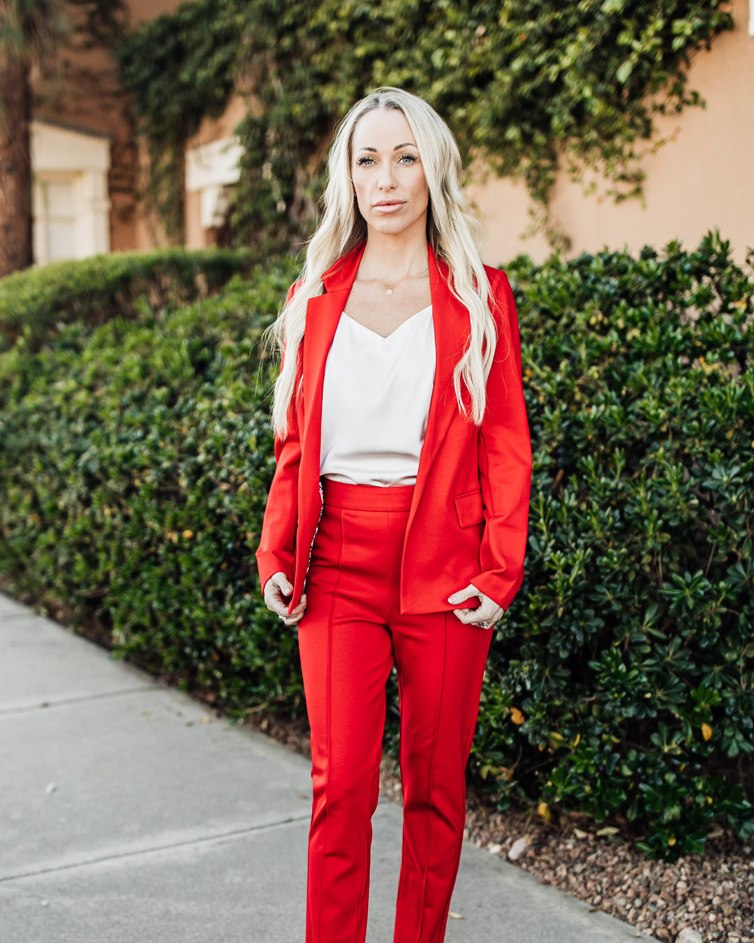 The Romina Blazer - Scarlet Red