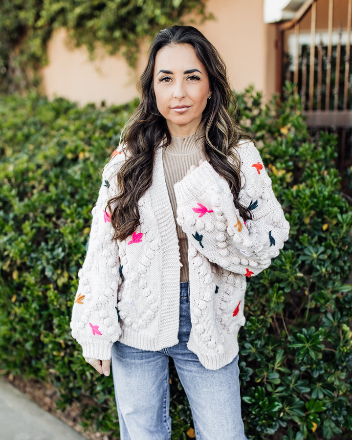 The Molly Floral Stitch Sweater Cardigan