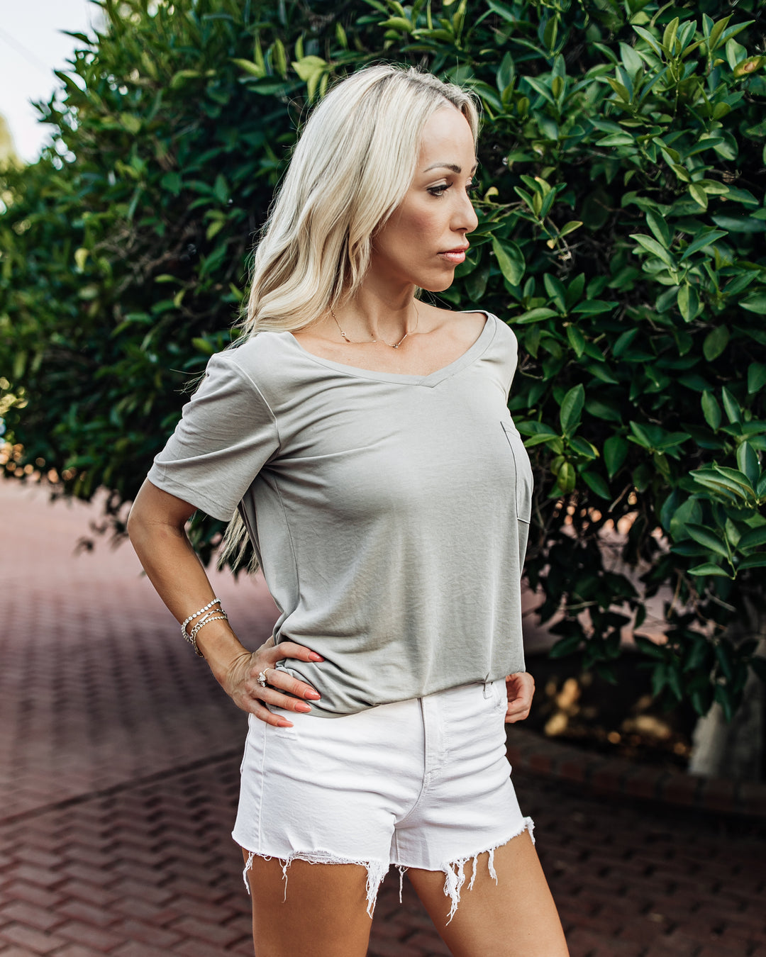 Daily Modal Grey V-Neck Tee