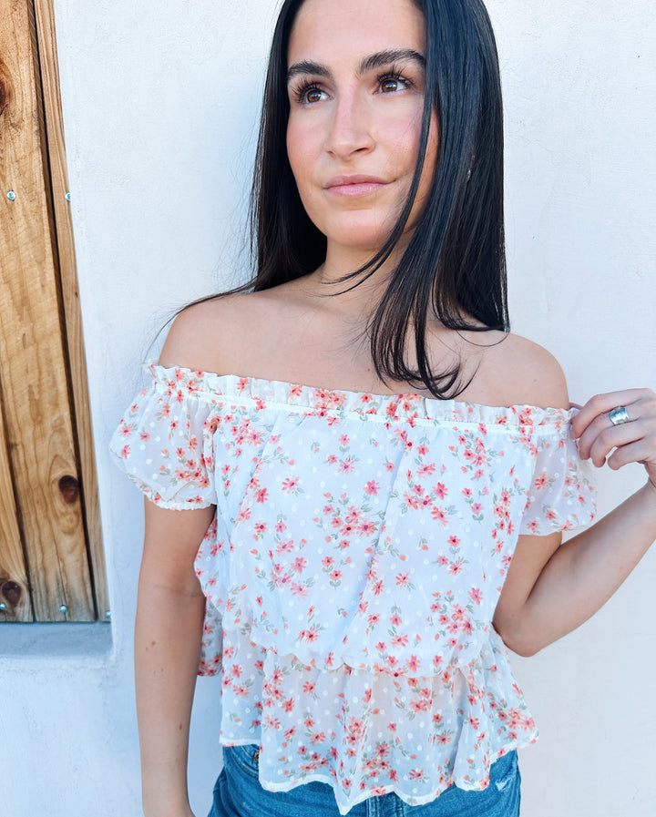 Feelin' Pretty Cinch Waist Floral Blouse