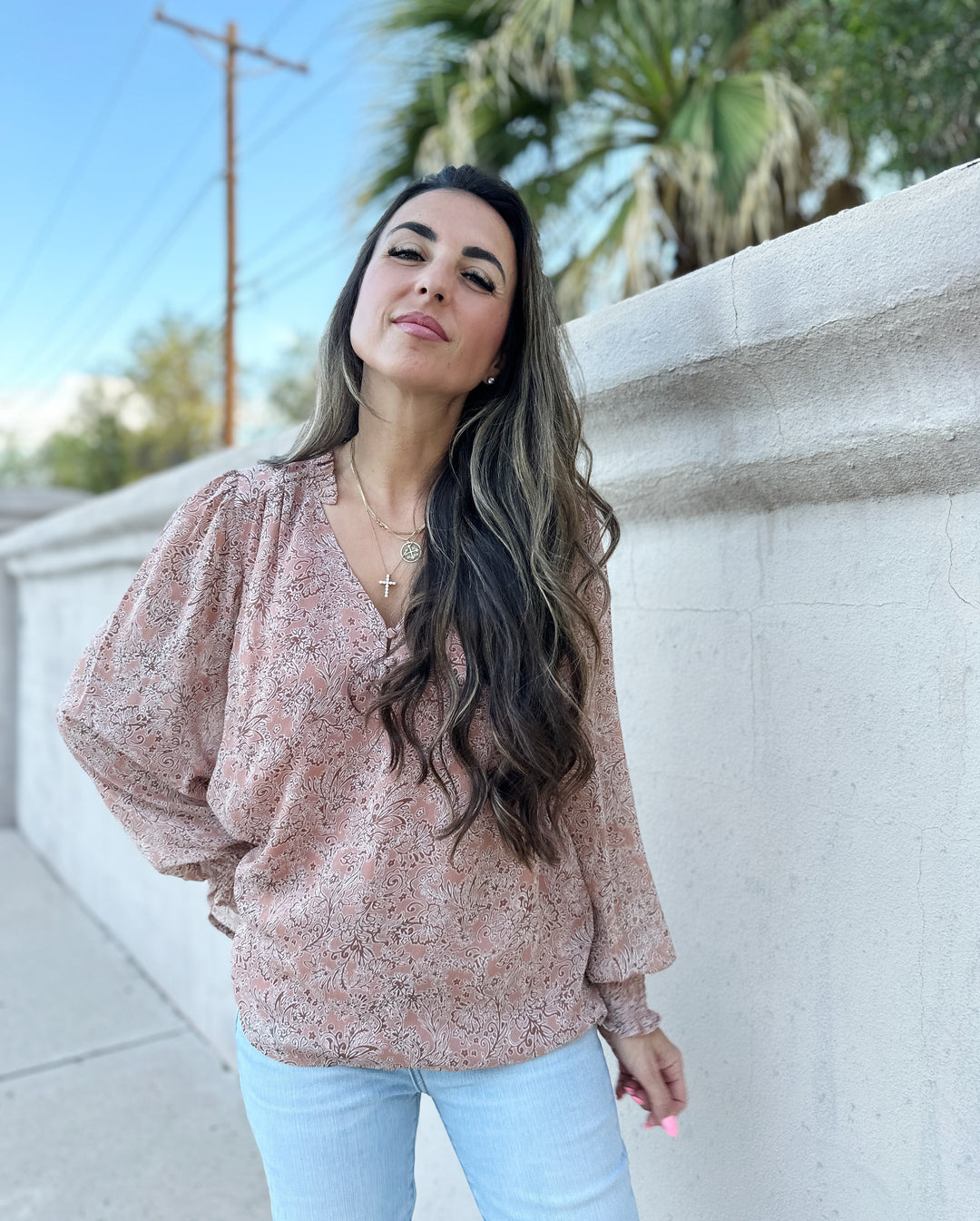 Mollie Floral V-Neck Top