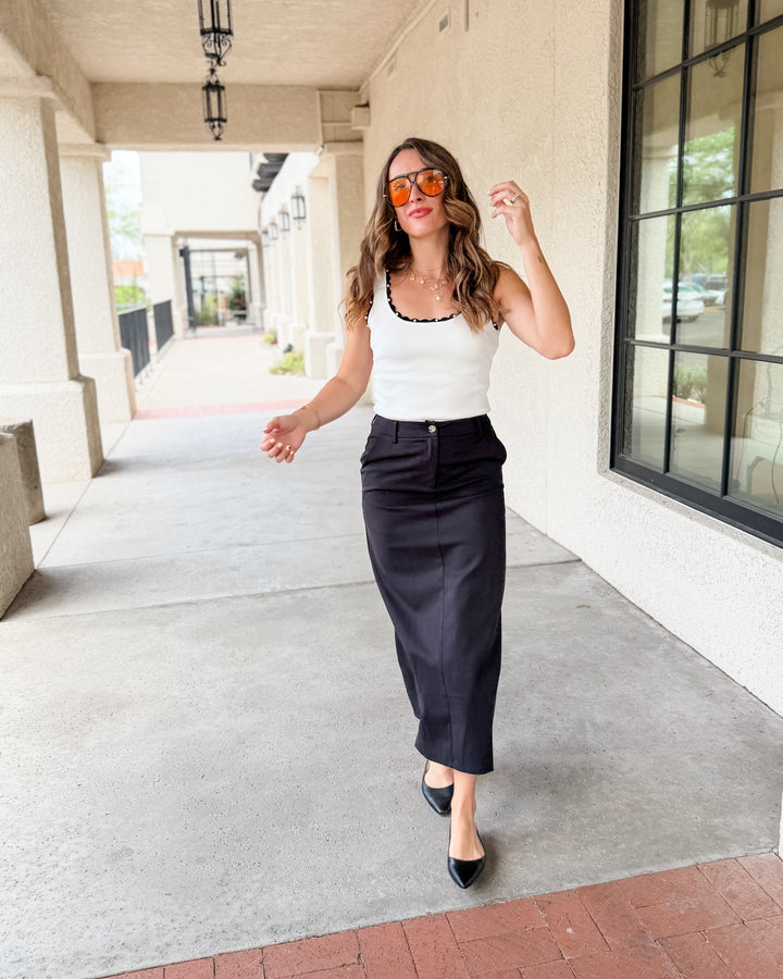 The Victoria Maxi Skirt With Button Closure