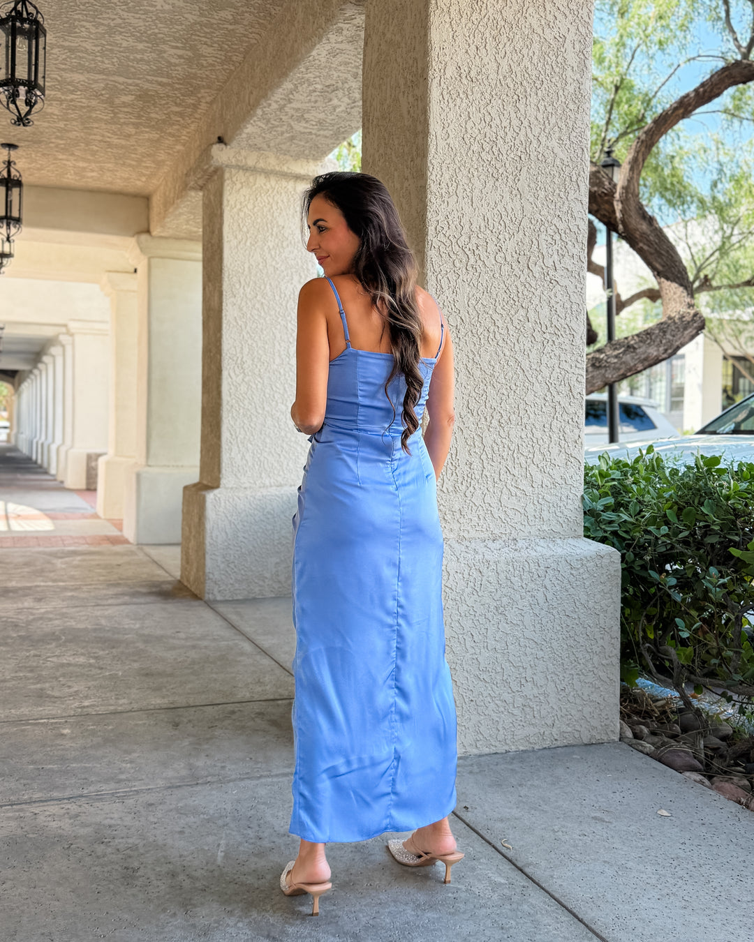 The Elise Satin Midi Dress