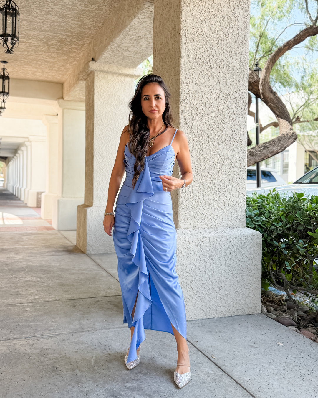 The Elise Satin Midi Dress