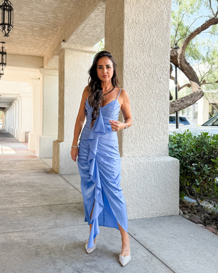 The Elise Satin Midi Dress