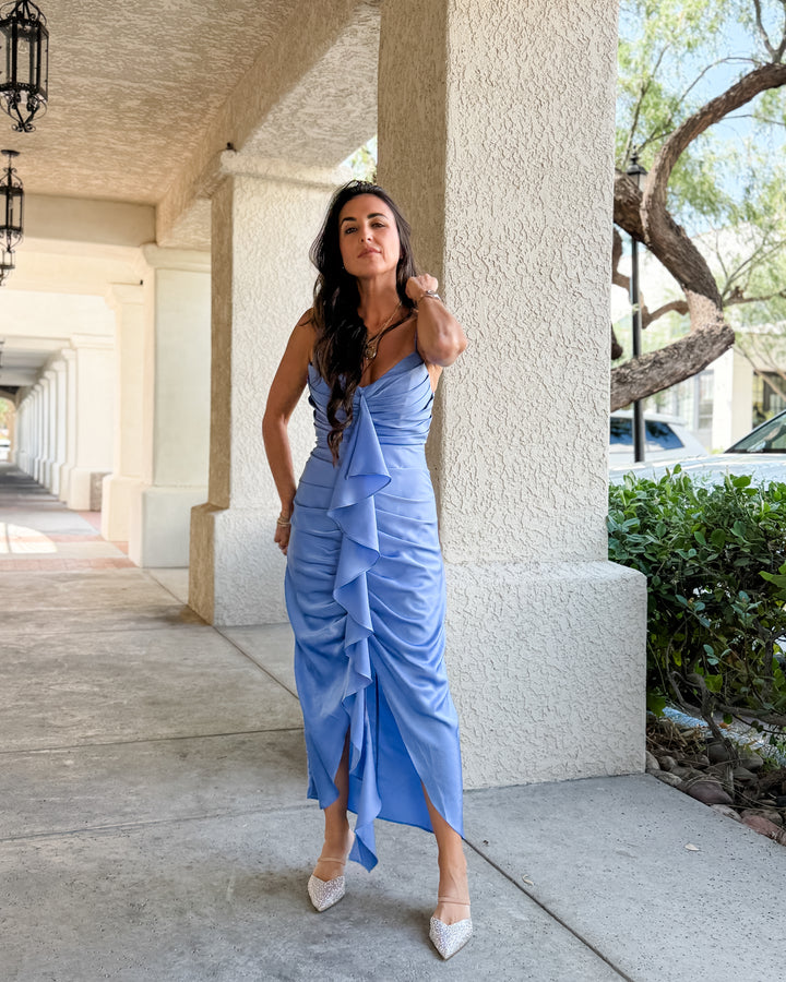 The Elise Satin Midi Dress