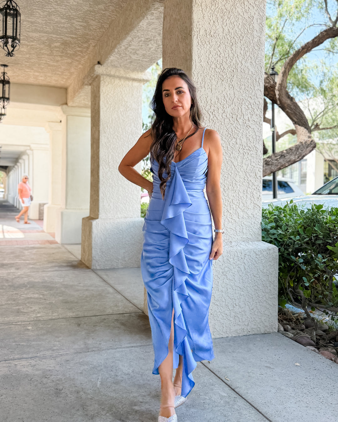 The Elise Satin Midi Dress