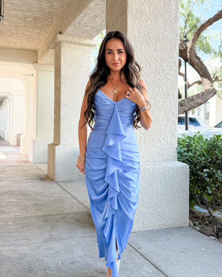 The Elise Satin Midi Dress