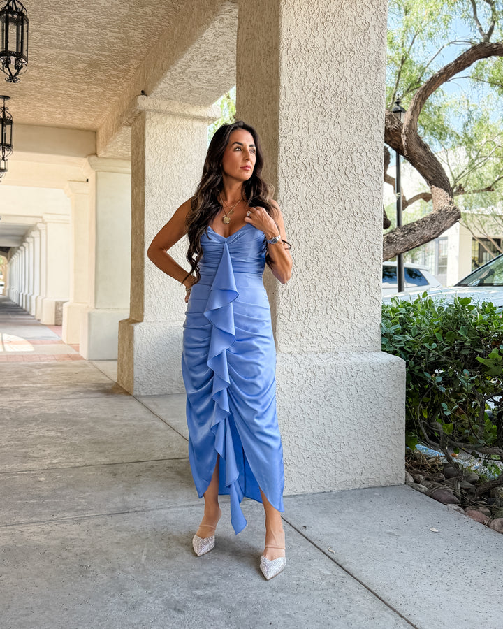 The Elise Satin Midi Dress