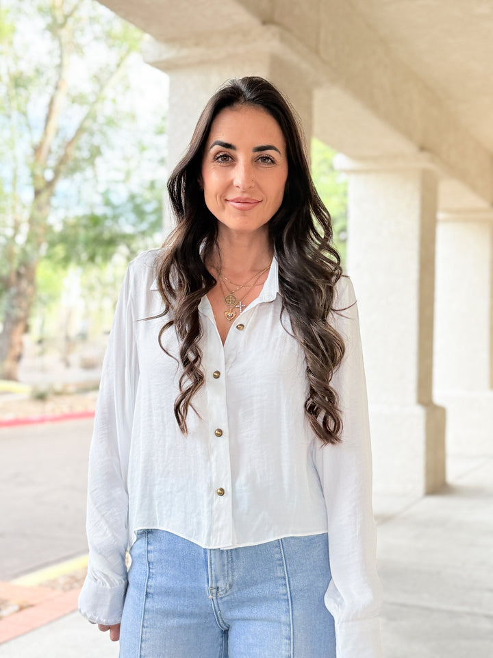 The Amelia Blanket Stitch Blouse - Off White