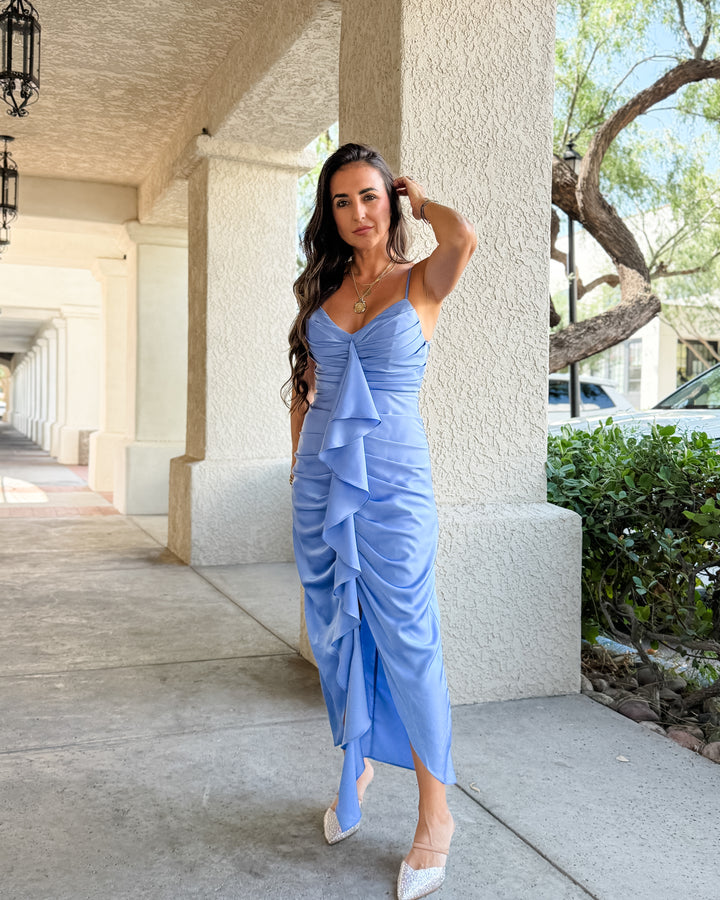 The Elise Satin Midi Dress