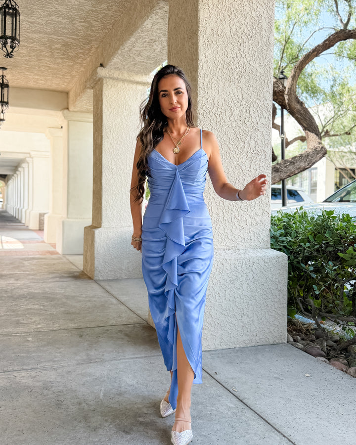 The Elise Satin Midi Dress