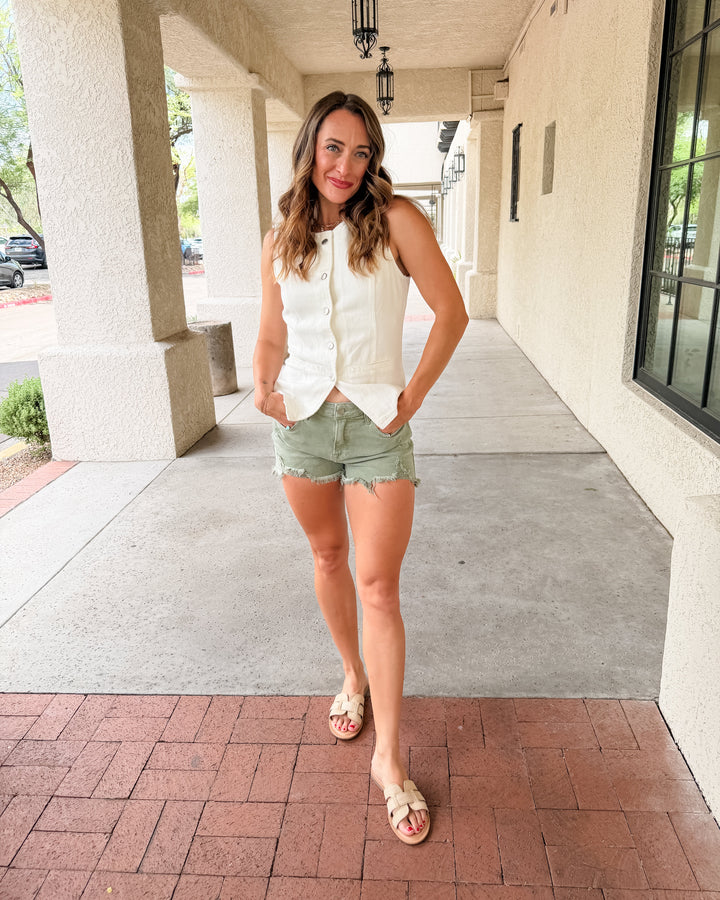 The Genevieve Button-Front Vest Top