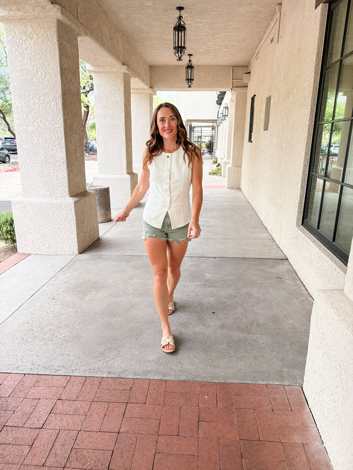 The Genevieve Button-Front Vest Top