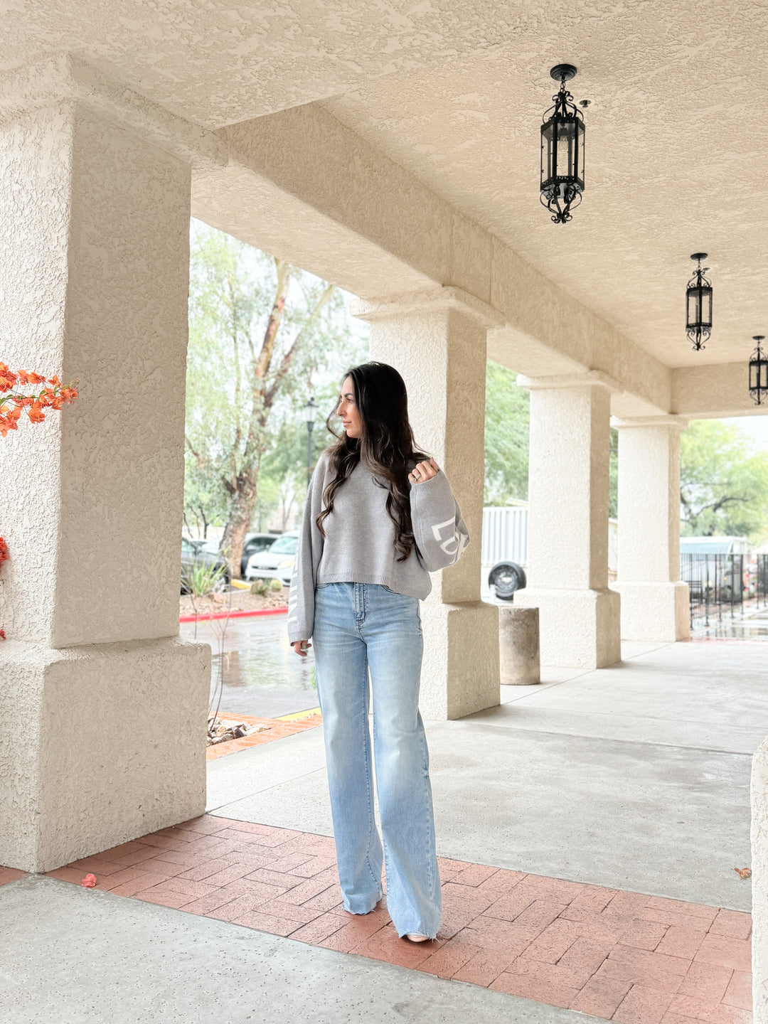 The Love Starts Within Sweater - Gray