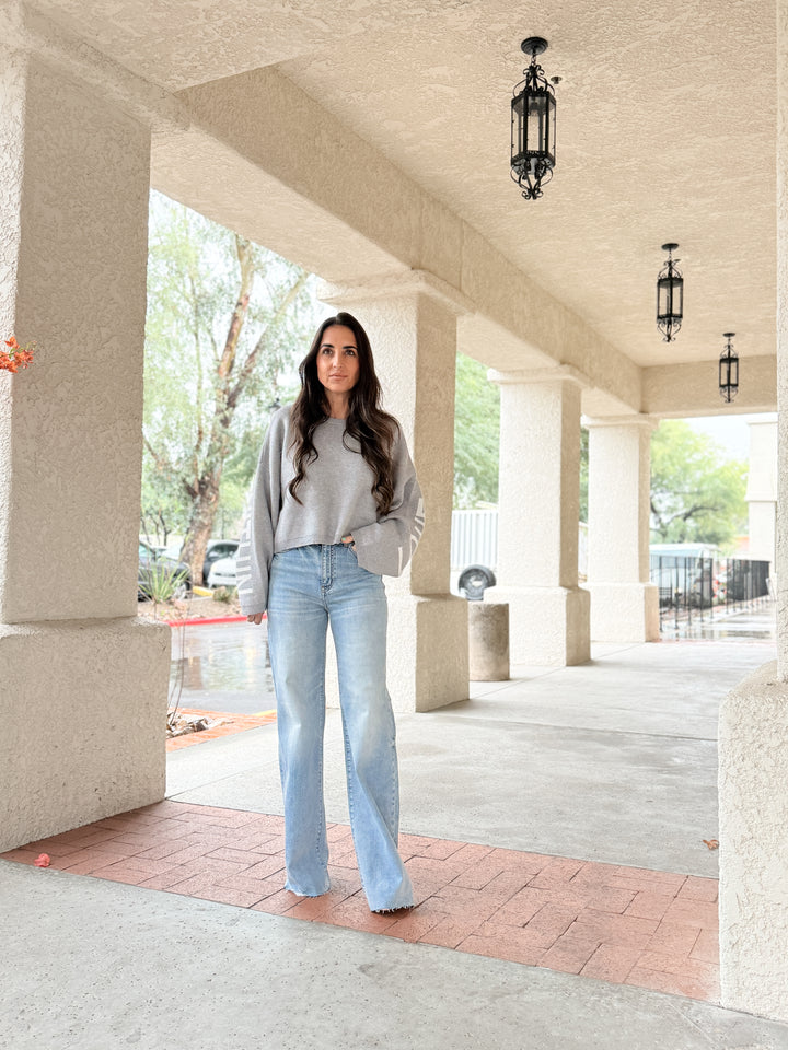 Far Out High Rise Wide in Fools Gold by Daze Denim