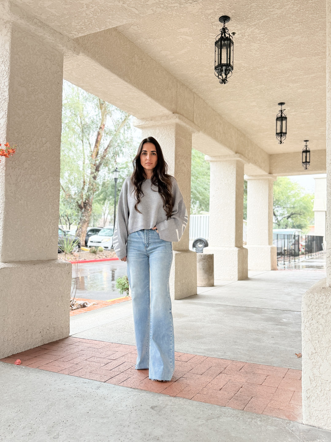 Far Out High Rise Wide in Fools Gold by Daze Denim