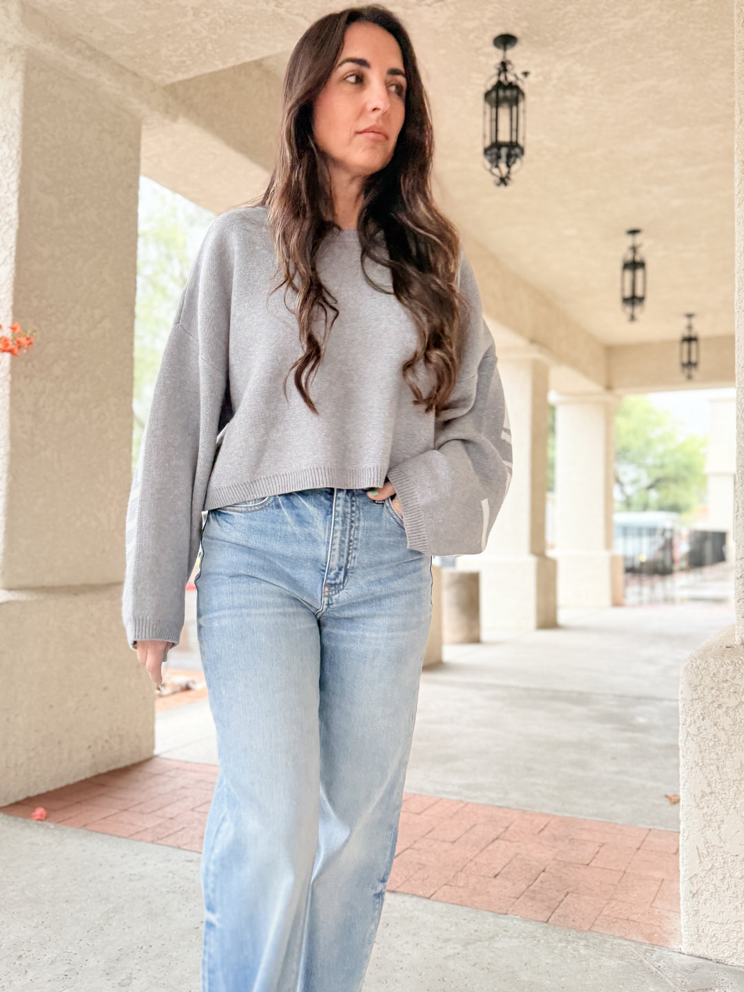 The Love Starts Within Sweater - Gray