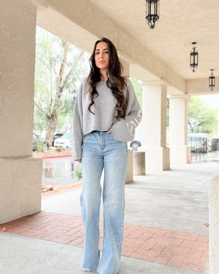 Far Out High Rise Wide in Fools Gold by Daze Denim