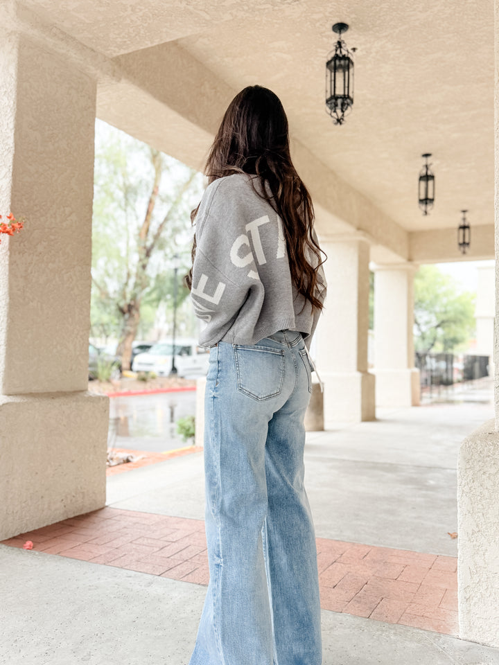 The Love Starts Within Sweater - Gray