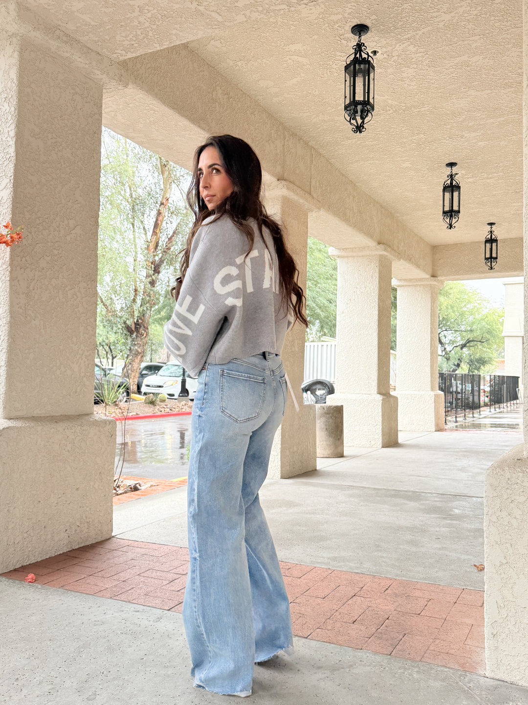 The Love Starts Within Sweater - Gray