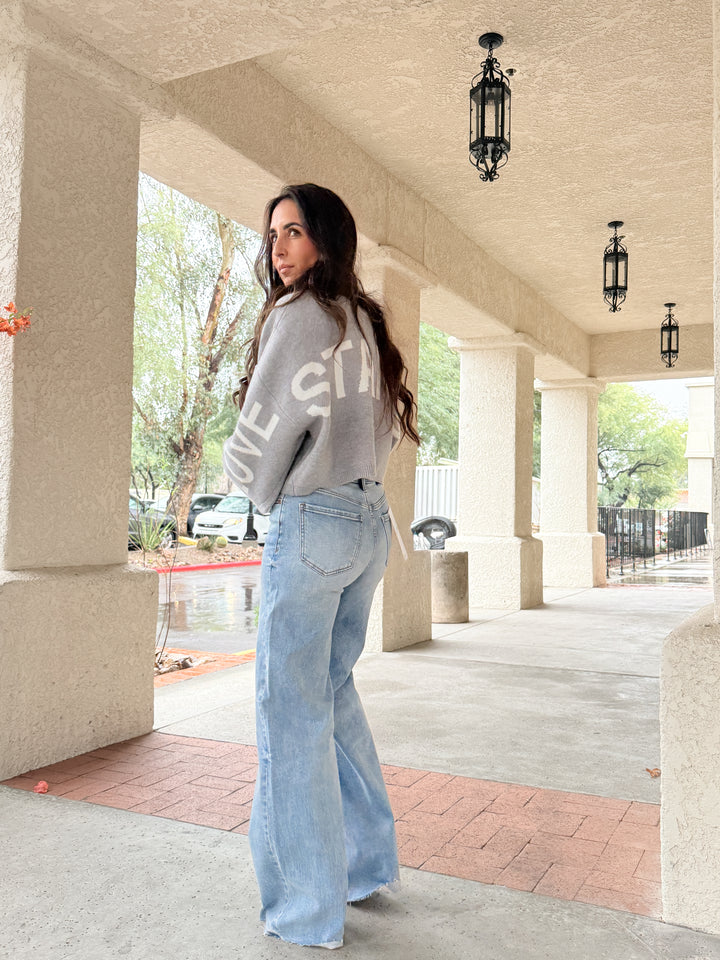 The Love Starts Within Sweater - Gray