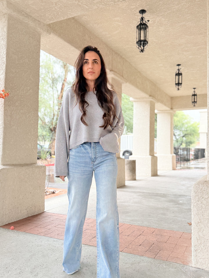 Far Out High Rise Wide in Fools Gold by Daze Denim