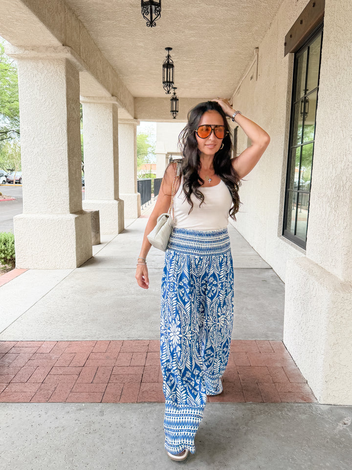 The Piper Smocked Waist Wide-Leg Pants