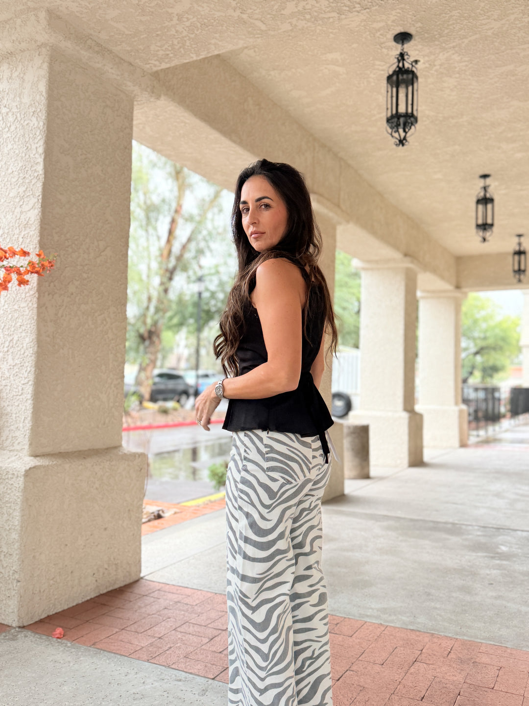 Far Out High Rise Wide in Zebra by Daze Denim