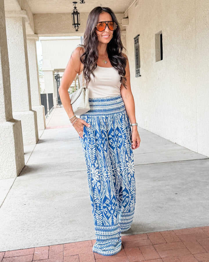 The Piper Smocked Waist Wide-Leg Pants