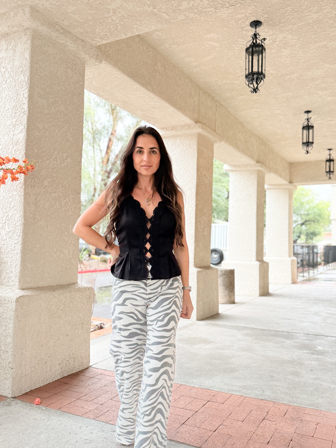 Far Out High Rise Wide in Zebra by Daze Denim