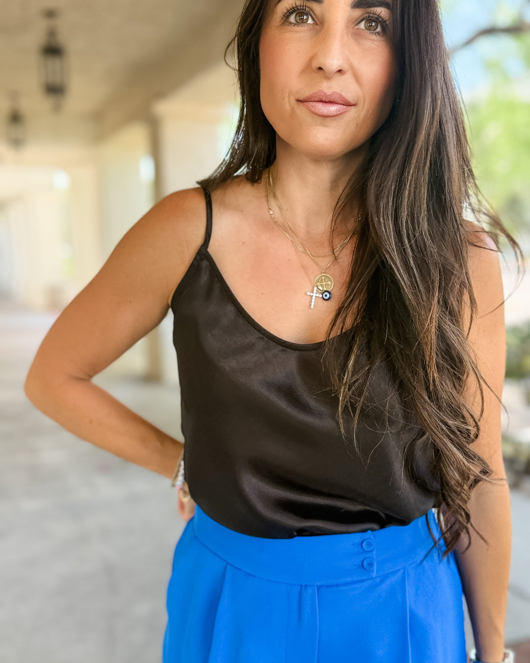 The Bobby Satin Cami - Black