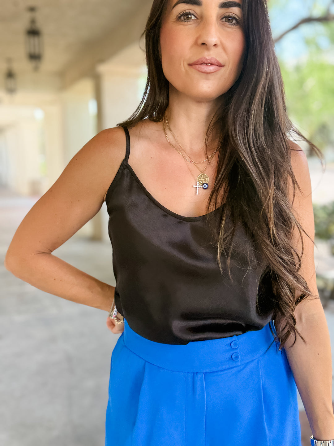 The Bobby Satin Cami - Black