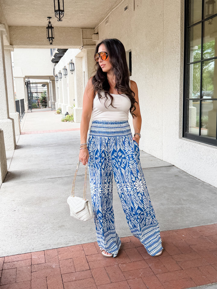The Piper Smocked Waist Wide-Leg Pants